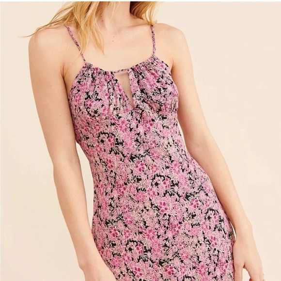 NWT Free People Bon Voyage Midi Dress in Black Combo Small - Picture 4 of 16